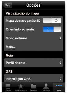 Painel de configuração
