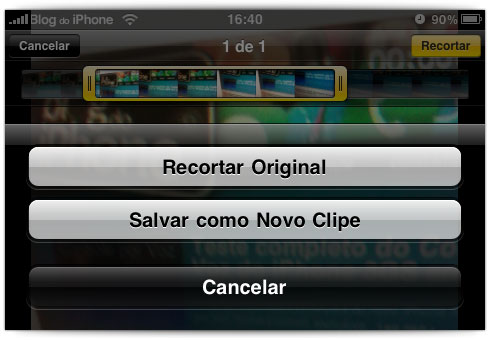 Edição de vídeos mesmo no Classic e 3G