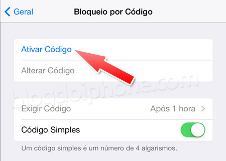 Bloqueio por código
