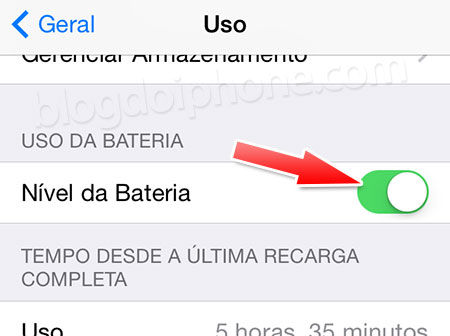 Porcentagem da bateria
