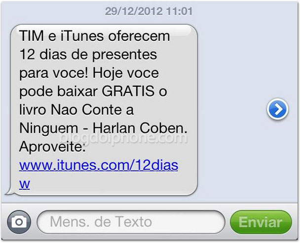 TIM e iTunes oferecem 12 dias de presentes para voce Hoje voce pode baixar GRATIS o livro Nao Conte a Ninguem Harlan Coben Aproveite