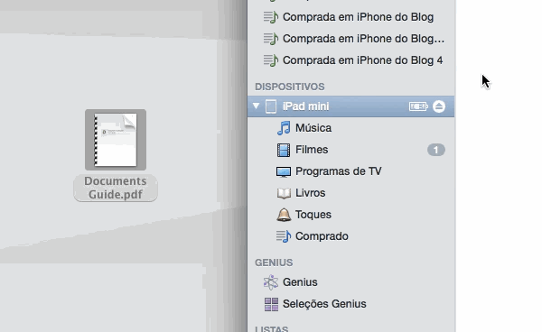 Transferindo o PDF para o iPad