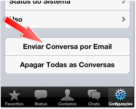 Enviando histórico por email