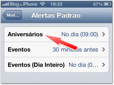 Alerta padrão