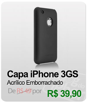 Capa Acrílico Emborrachado para iPhone 3G e 3GS Preto Case Mate
