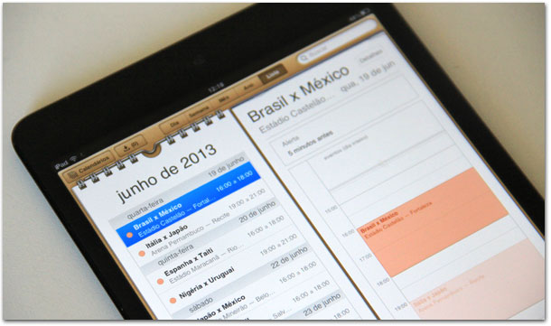 Calendários de jogos no iPad
