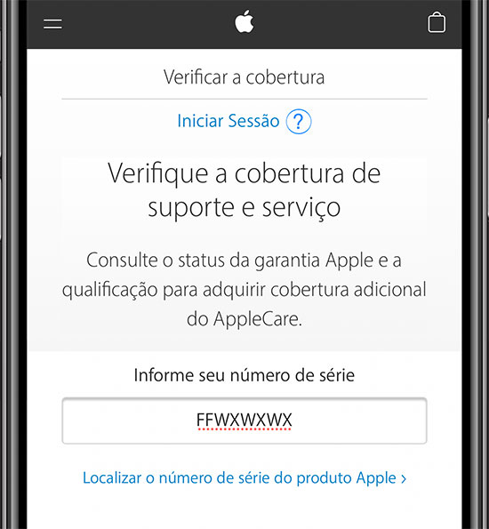 Verificar cobertura garantia do iPhone