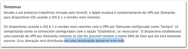 Página antiga da Apple
