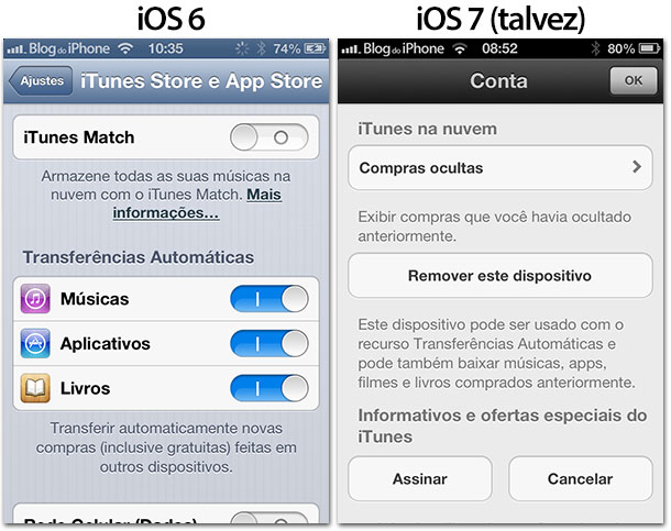 Interface com tons de cinza