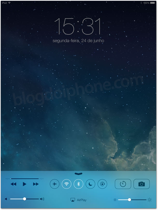 Central de Controle no iPad
