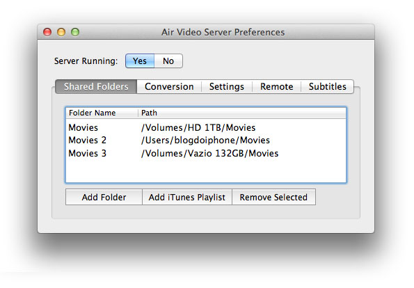 Air Video Server
