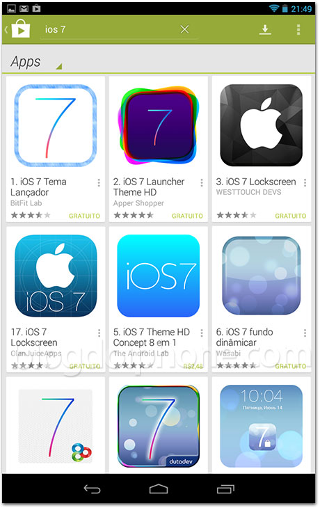 iOS no Google Play