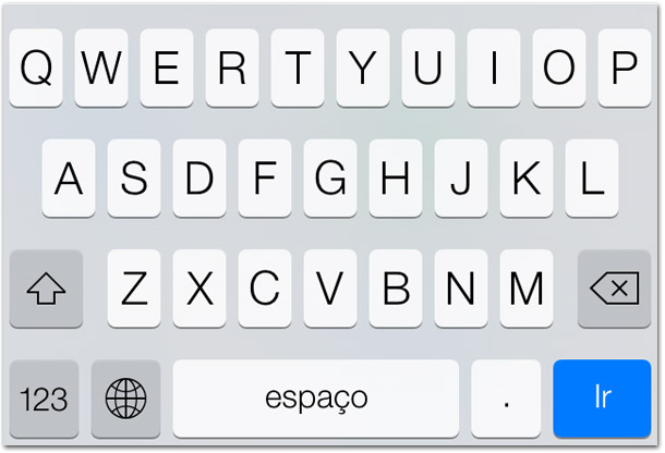 Teclado do Safari