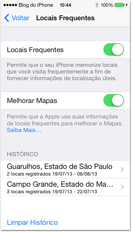 Locais frequentes