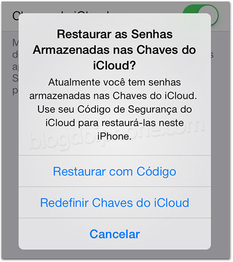 Chaves do iCloud