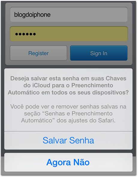 Chaves do iCloud