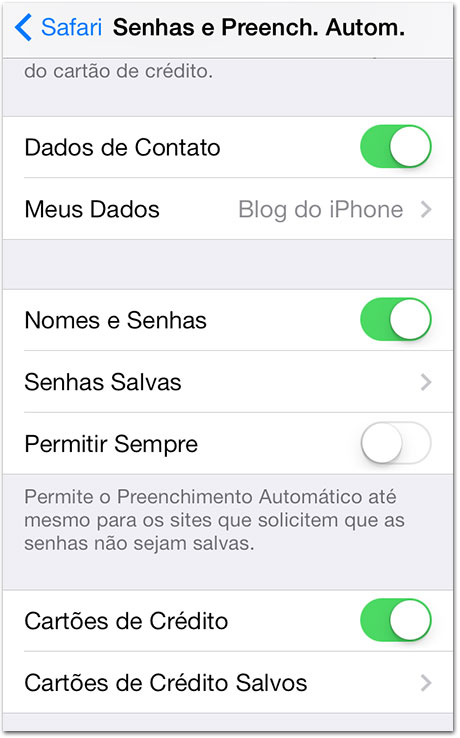 Chaves do iCloud