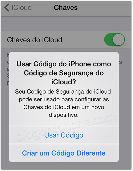 Chaves do iCloud