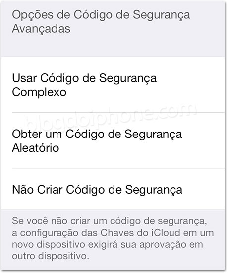 Chaves do iCloud