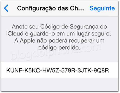 Chaves do iCloud