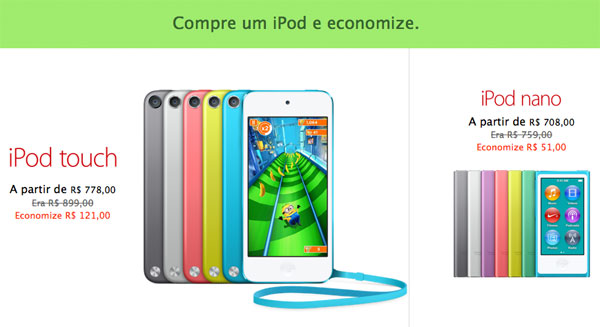 iPods em promoção