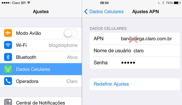 Ajustar APN
