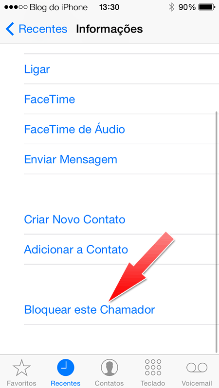 Bloquear ligações