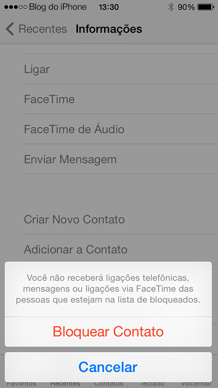 Bloquear ligações