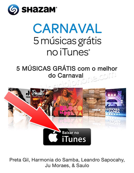 Músicas no Shazam