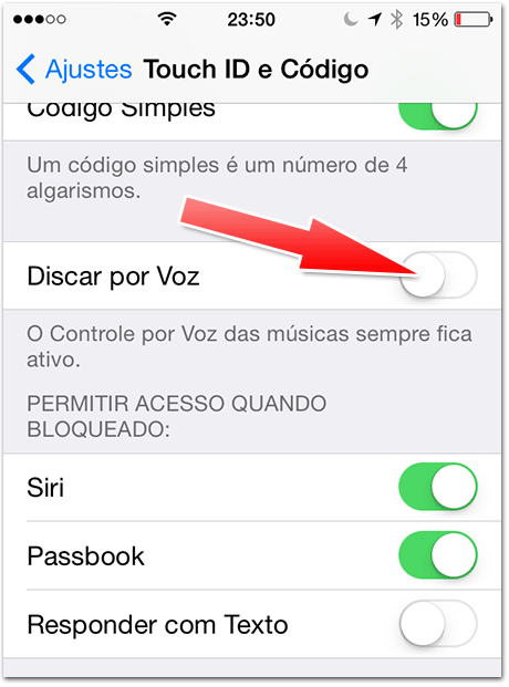 Desligar Controle por Voz