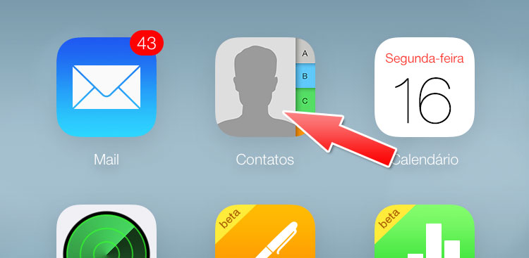 Contatos no iCloud
