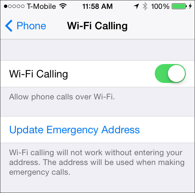 Ligações pelo Wi Fi