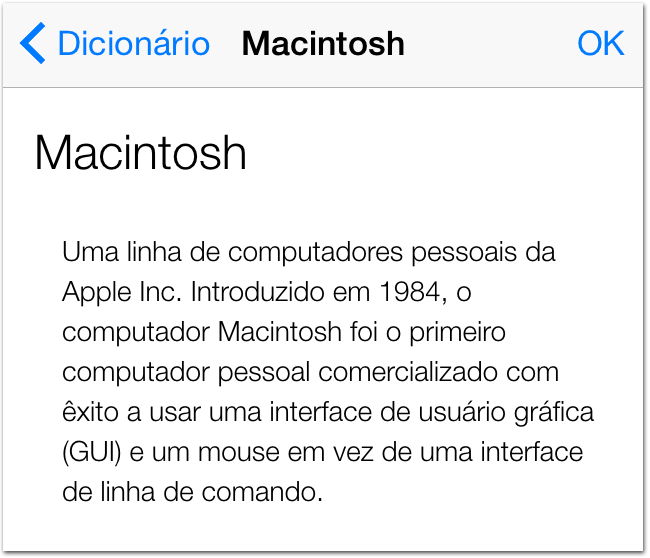 Dicionário Apple