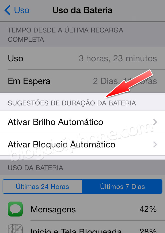 Sugestões para economizar bateria