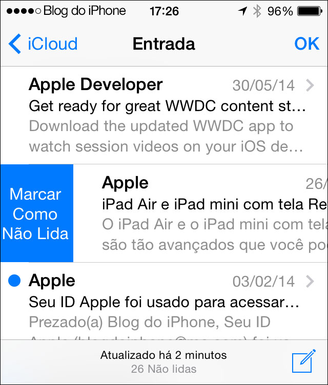 Gestos no Mail