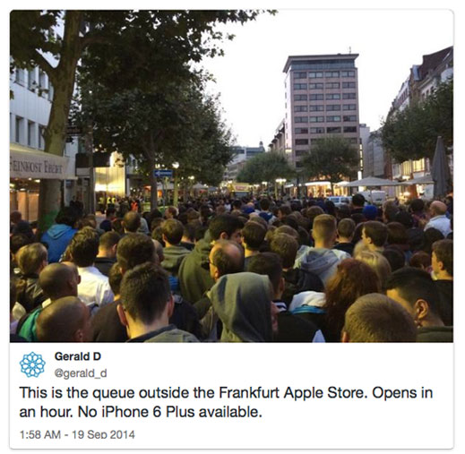 Fila em Frankfurt