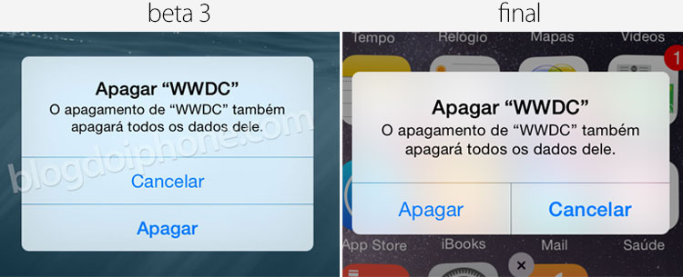 Botões nas notificações