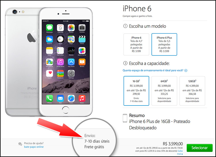 iPhone 6 Plus na Apple Store