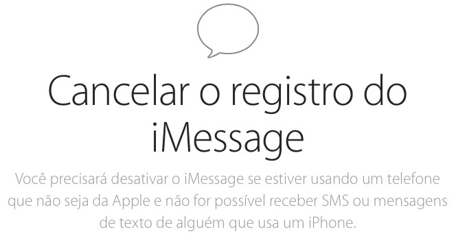 Descadastrar iMessage