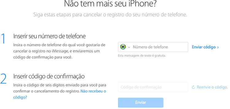 Descadastrar iMessage