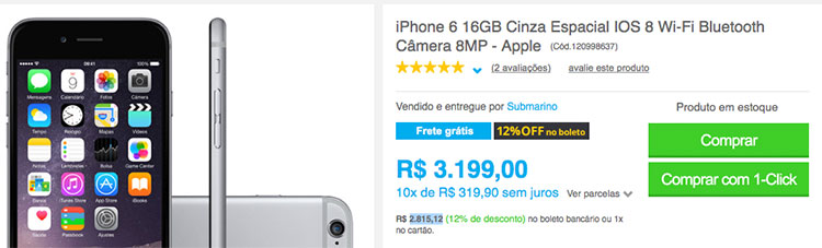 iPhone 6 preço antigo