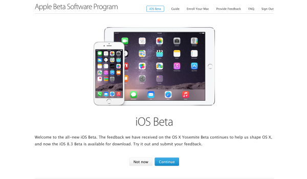 Programa iOS Beta
