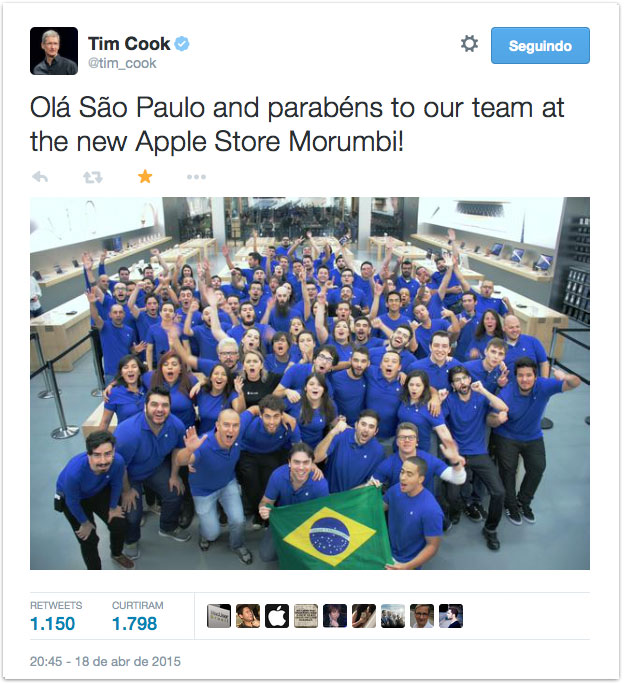 Tweet de Tim Cook