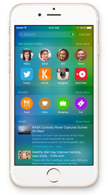 iOS 9 buscas
