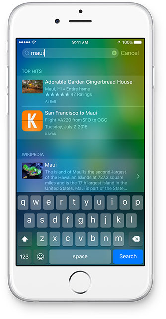 ios 9 search