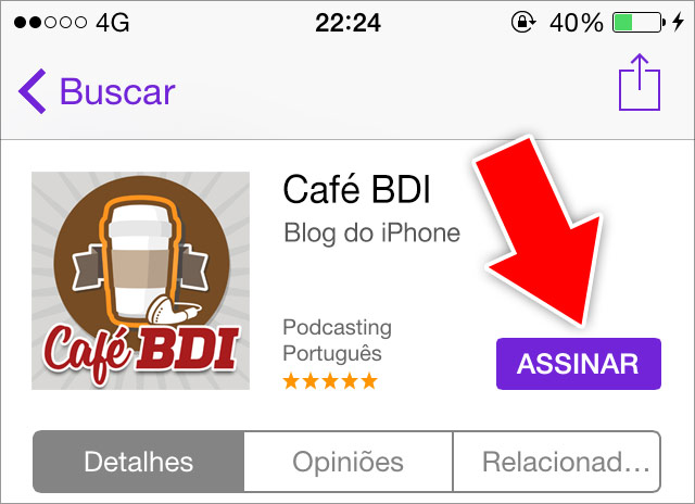 Assinando o Café BDI Passo 02
