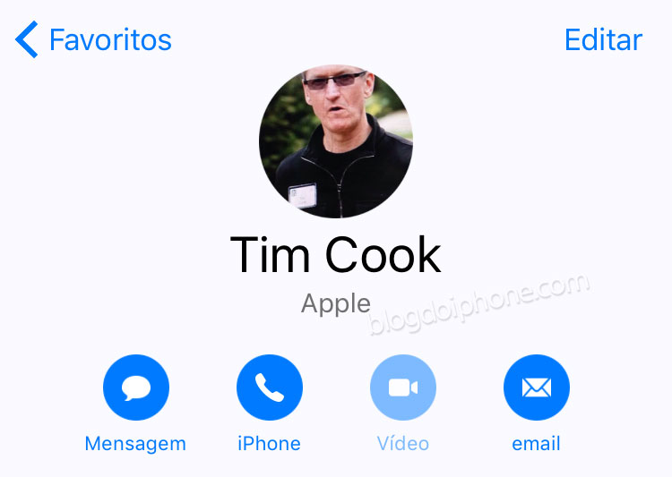 iOS 10 Contatos