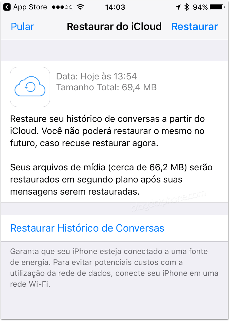 como fazer backup do WhatsApp no iPhone