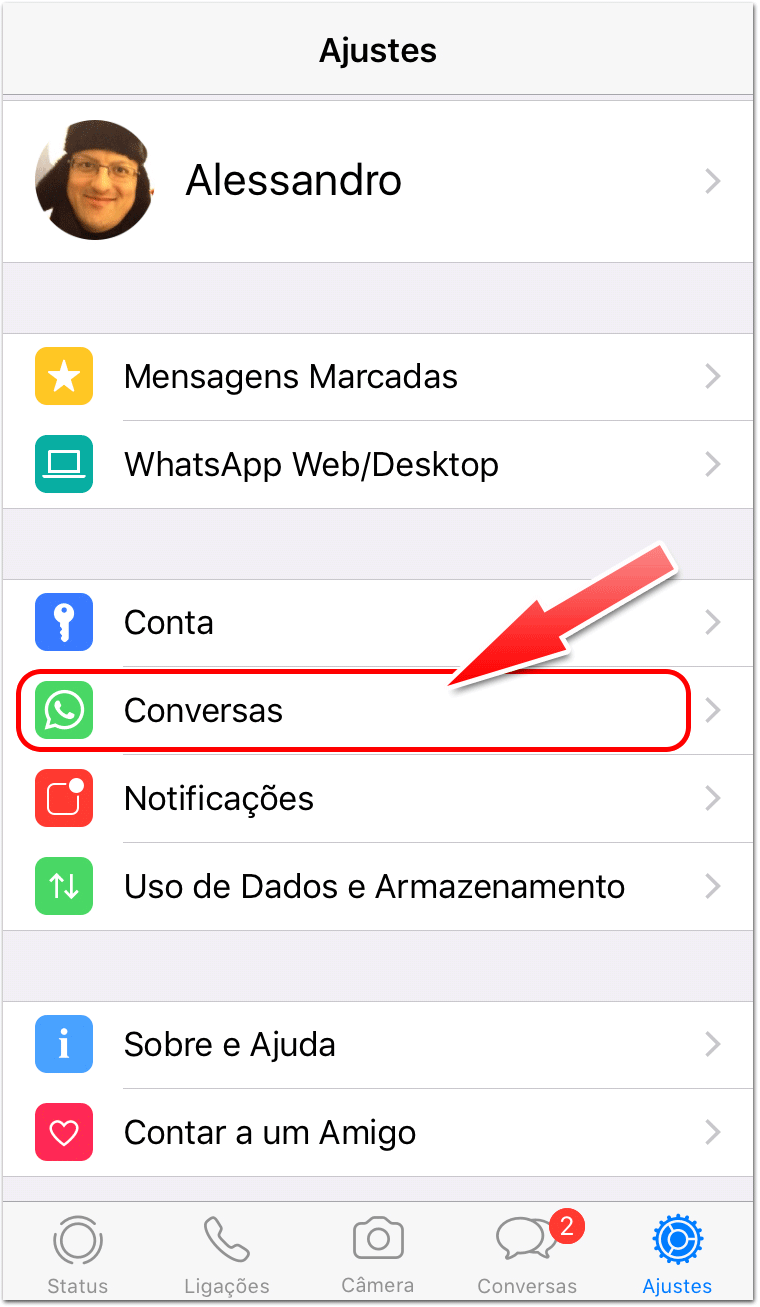 como fazer backup do WhatsApp no iPhone