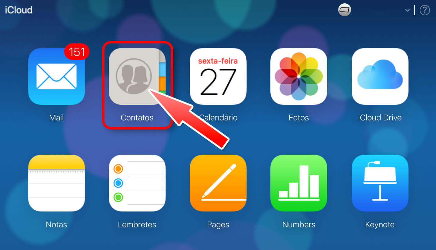 importar contatos do Android para o iCloud